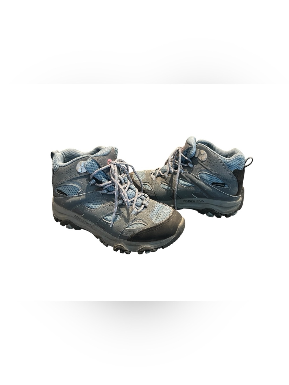 Merrell Girls Hiking Shoes in Slate Gray and Light Blue